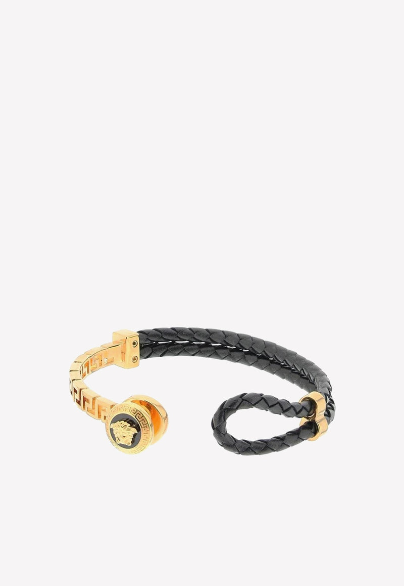 Woven calf leather Medusa Bracelet