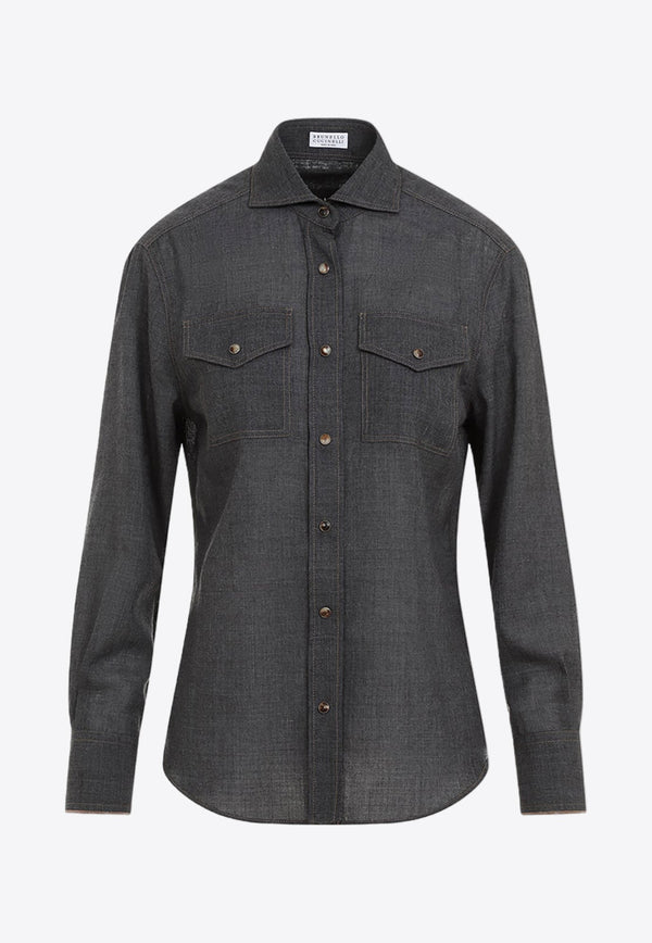 Long-Sleeved Wool Shirt