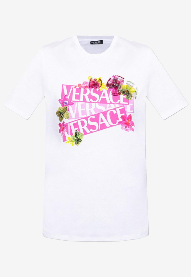 Logo Floral Appliqué T-shirt