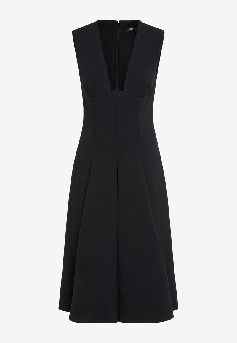 Pleated Midi Cocktail Dress