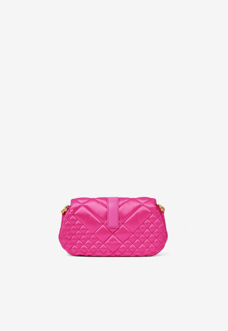 Mini Greca Goddess Quilted Satin Shoulder Bag