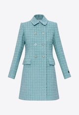 Tweed Double-Breasted A-line Coat