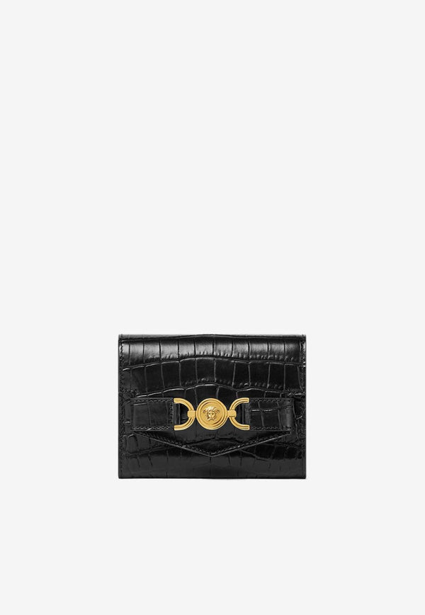 Medusa '95 Croc-Embossed Leather Wallet