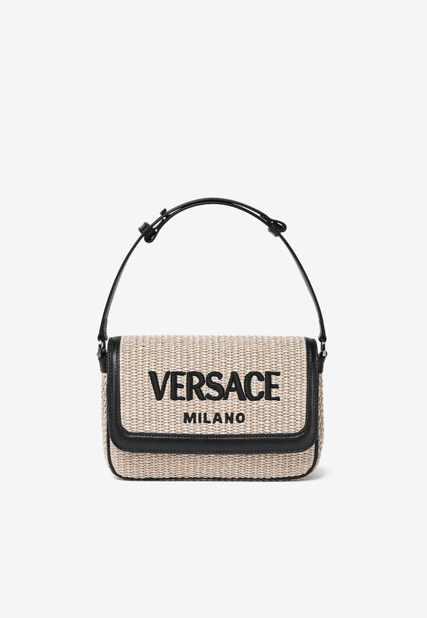 Versace Milano Woven Raffia Shoulder Bag