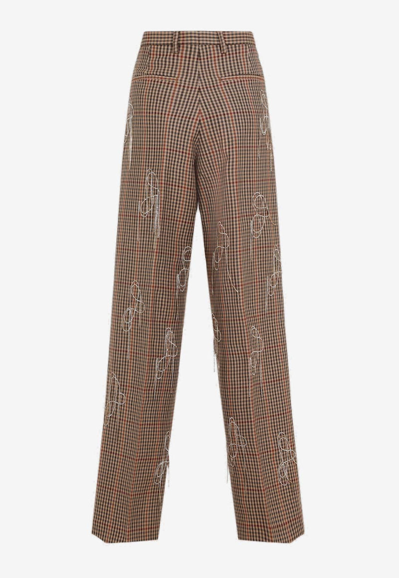 Porter Crystal Embellished Check Pants