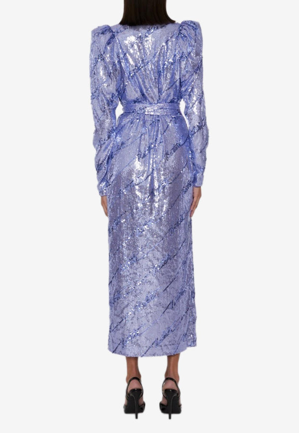 Sequined Midi Wrap Dress