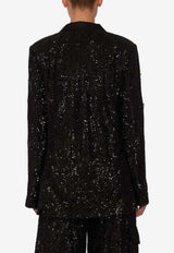 Sequined Single-Breasted Blazer