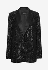 Sequined Single-Breasted Blazer