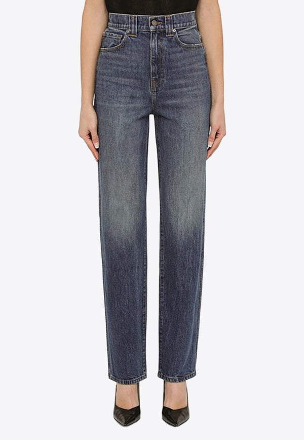 High-Rise Washed-Out Slim Jeans