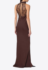 Lace Halterneck Maxi Dress