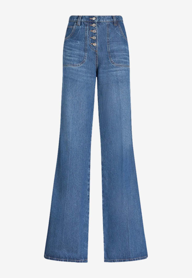 High-Rise Waist Flared Jeans