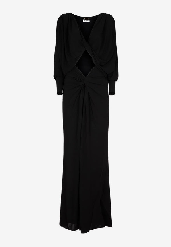 Cut-Out Long-Sleeved Maxi Dress