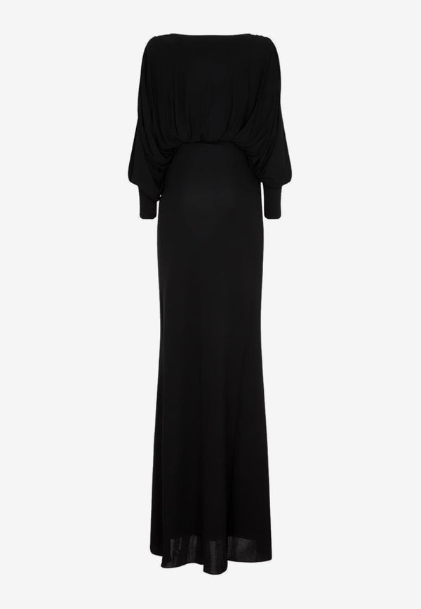 Cut-Out Long-Sleeved Maxi Dress