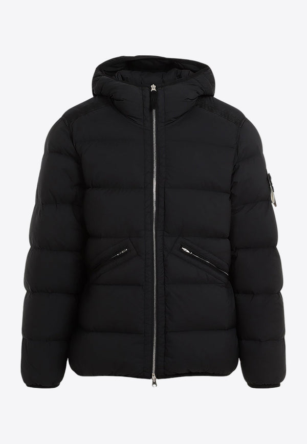 Logo Patch Zip-Up Down Jacket