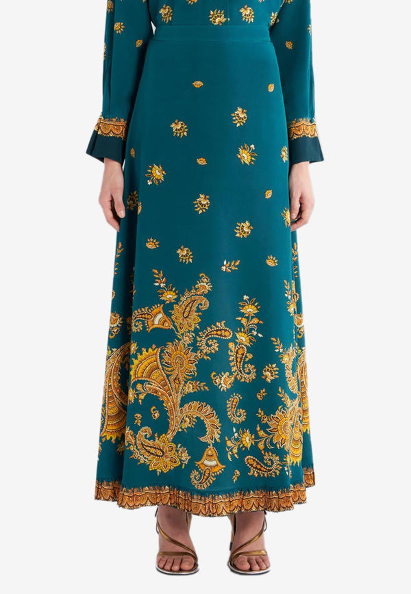 Degradé Silk Maxi Skirt