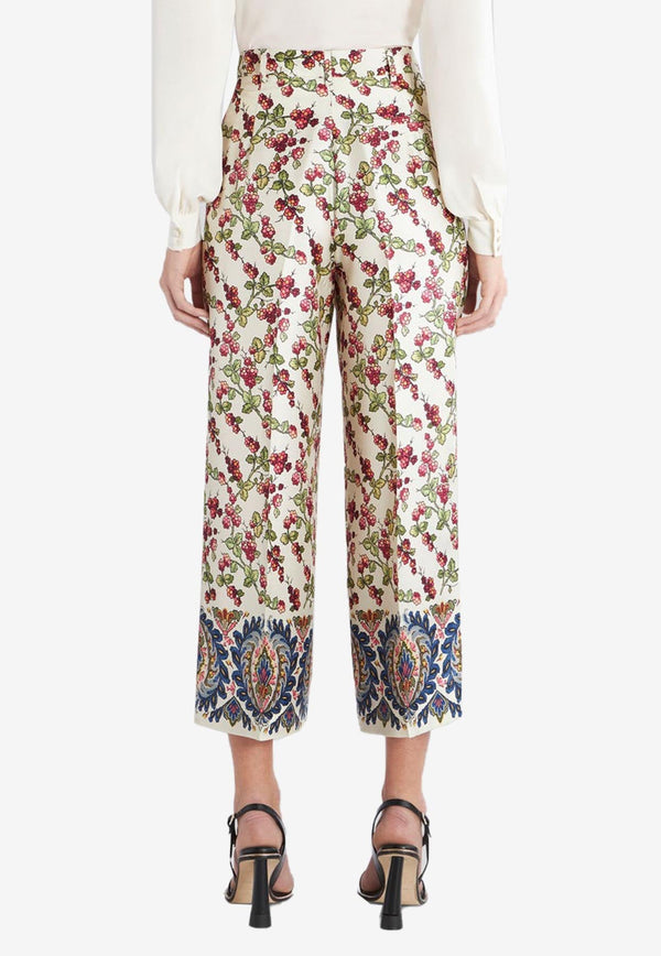 Berry Print Silk Culottes