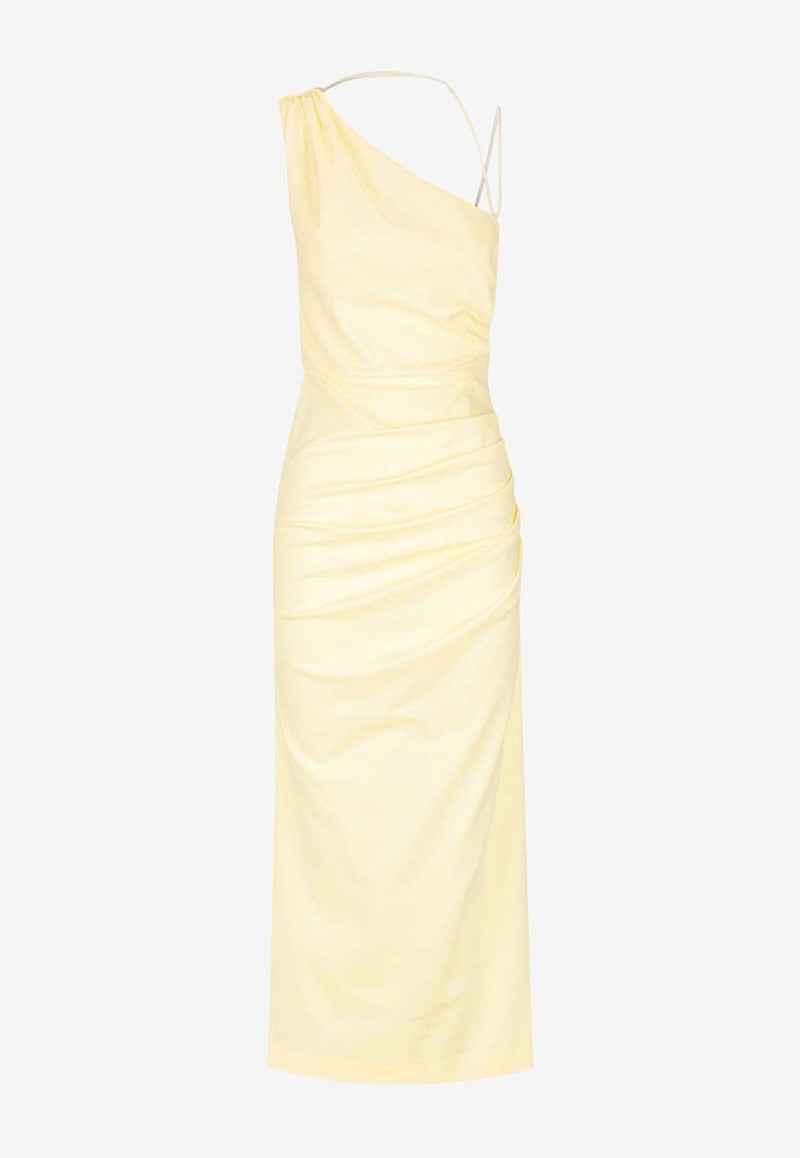 Lani One-Shoulder Gathered Maxi Dress