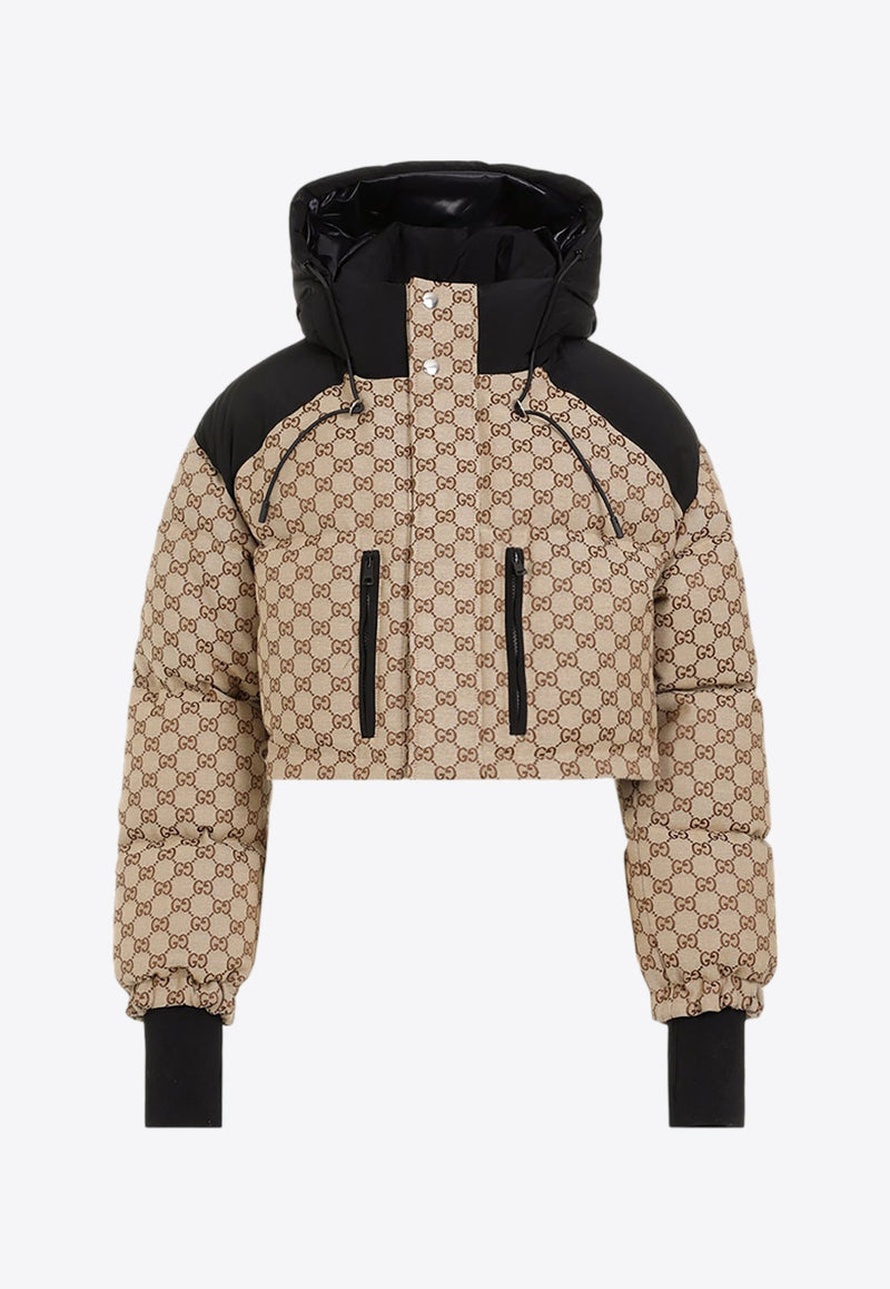 GG Canvas Down Bomber Jacket
