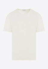 Rib U Neck Short-Sleeved T-shirt