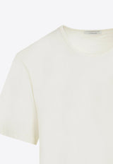 Rib U Neck Short-Sleeved T-shirt