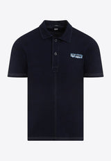 Logo-Embroidered Denim Polo T-shirt