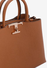 Small T Timeless Grained Leather Top Handle Bag