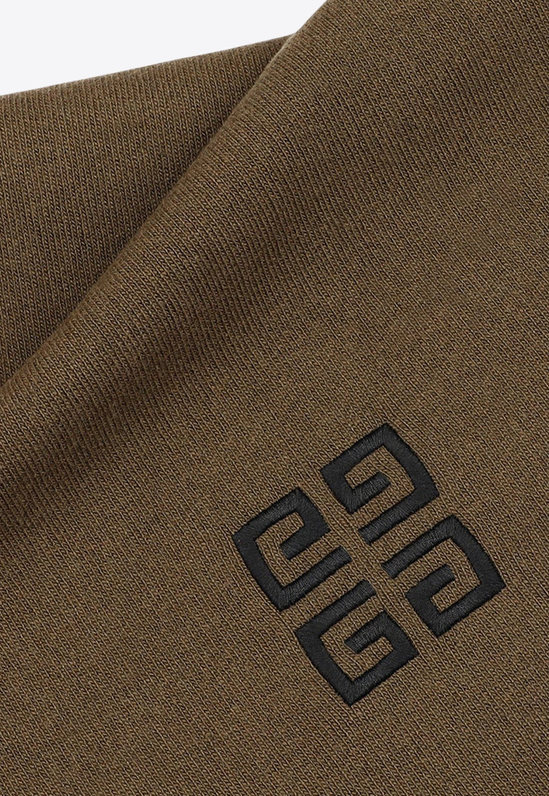 Logo-Embroidered Scarf in Cashmere and Wool