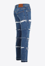 Low-Rise Distressed Jeans