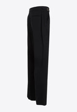 Straight-Leg Pants in Silk Blend