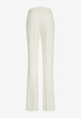 High-Waist Jacquard Wool Pants