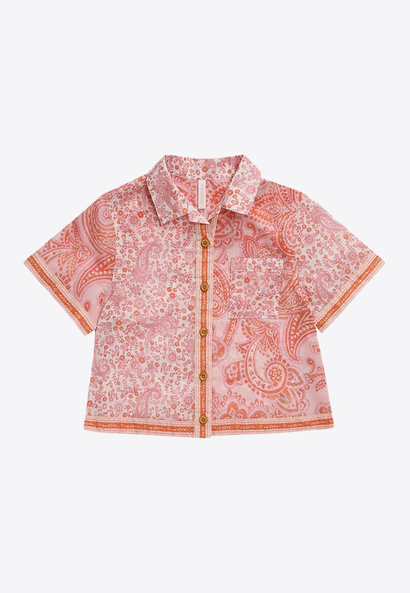 Girls Ottie Paisley Print Pocket Shirt