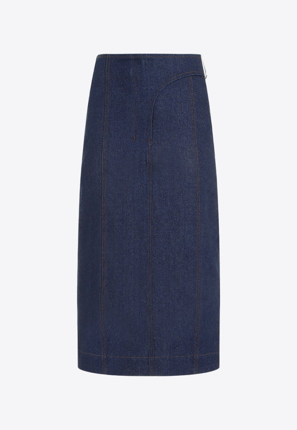 Obra Denim Pencil Midi Skirt