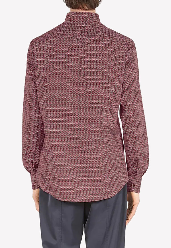 Gancio Print Long-Sleeved Shirt