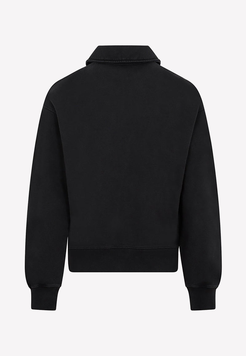 Logo Embroidered Half-Zip Sweatshirt