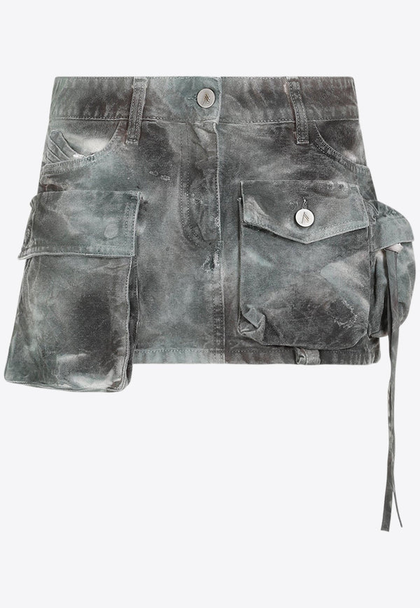 Fay Camouflage Denim Mini Skirt