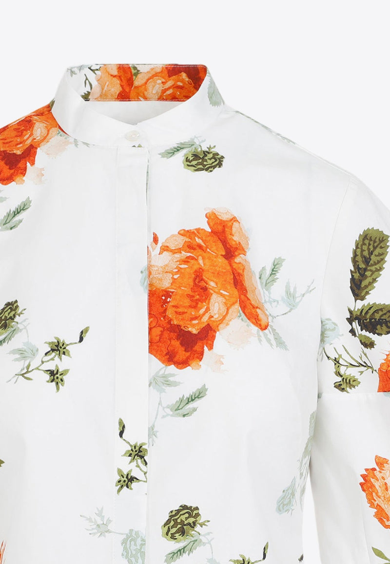 Floral Print Short-Sleeved Blouse