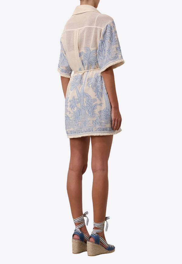 Ottie Palm Mini Shirt Dress