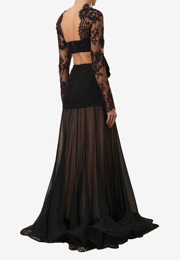 Illustration Flounce Lace Gown