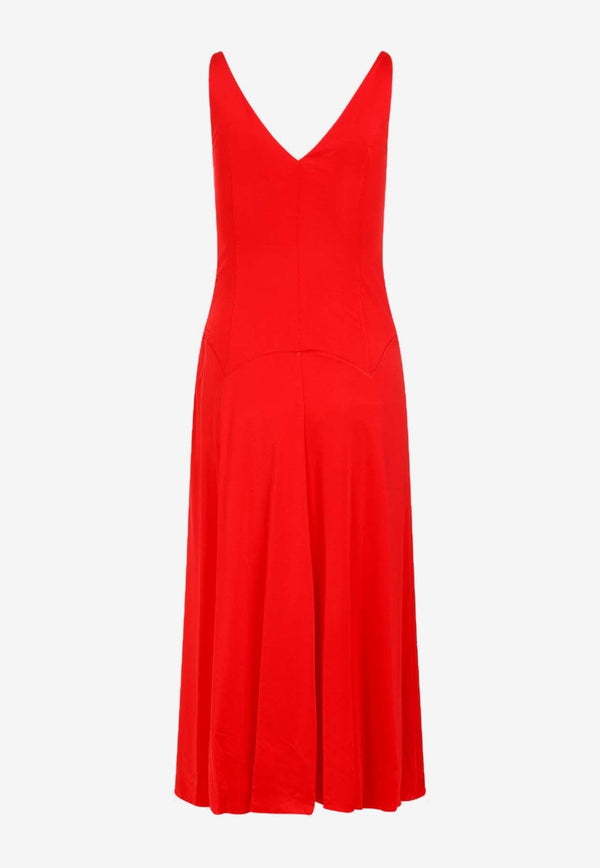 Sleeveless A-line Midi Dress