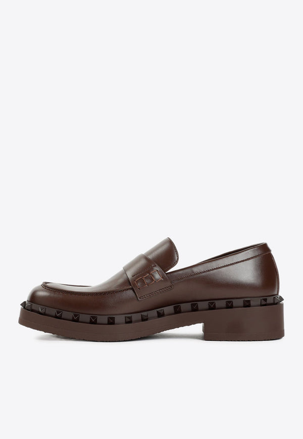 Rockstud Leather Loafers