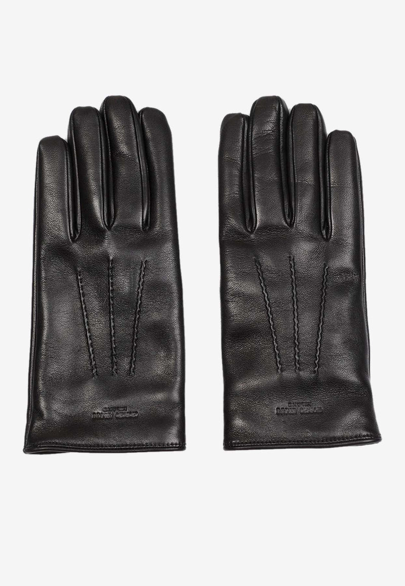 Logo Leather Gloves