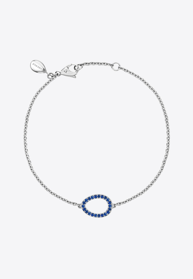 Sasha Sapphire Egg Bracelet in 18-karat White Gold