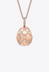 Treillage Diamond Egg Pendant Necklace in 18-karat Rose Gold