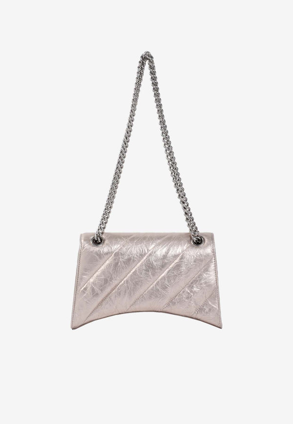 Crush Chain Shoulder Bag in Calf Leather