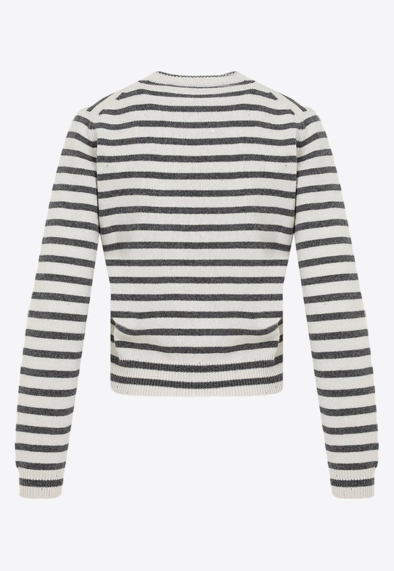 Striped Crewneck Knit Sweater