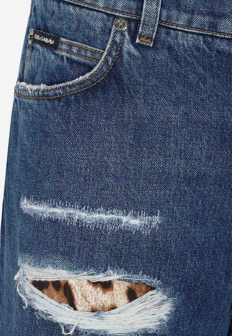 Logo-Plate Straight-Leg Jeans