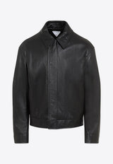 Long-Sleeved Leather Jacket