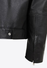 Long-Sleeved Leather Jacket