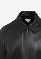 Long-Sleeved Leather Jacket