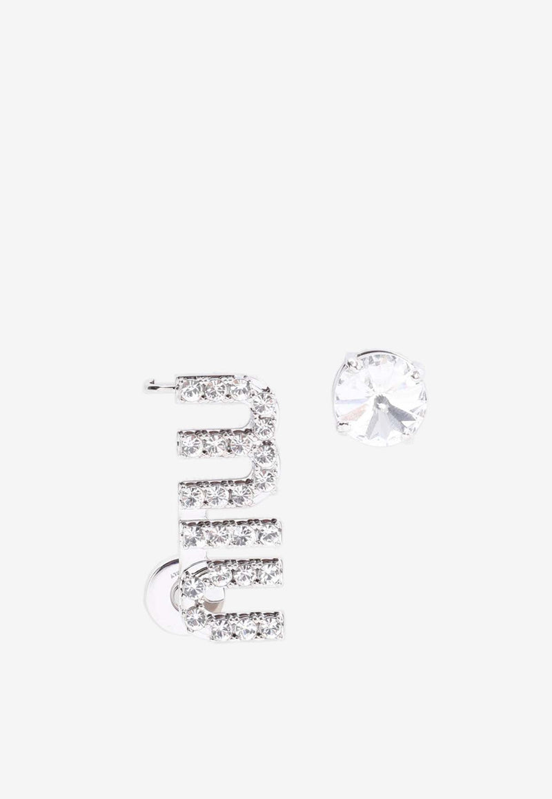 Crystal-Embellished Logo Earrings